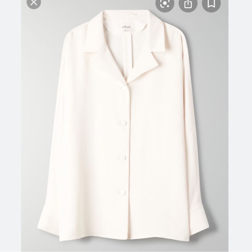 Aritzia (Wilfred) Cream Button Down Shirt Jacket
